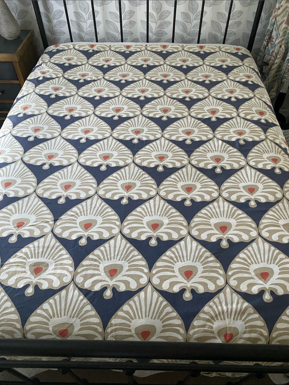 Serena & Lily “Palmetto” Full/Queen 100% Cotton Duvet Cover blue, tan, copper - Picture 3 of 10